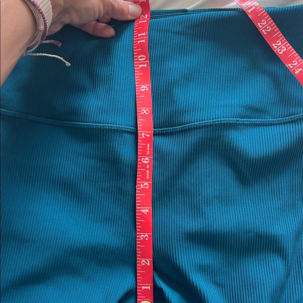 Athleta Elation ribbed tight Teal High-Waisted Leggings size xl - Picture 10 of 11
